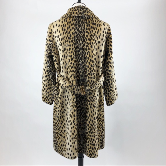 SOLD VTG Faux Fur Cheetah Print Long Coat - Picture 6 of 16